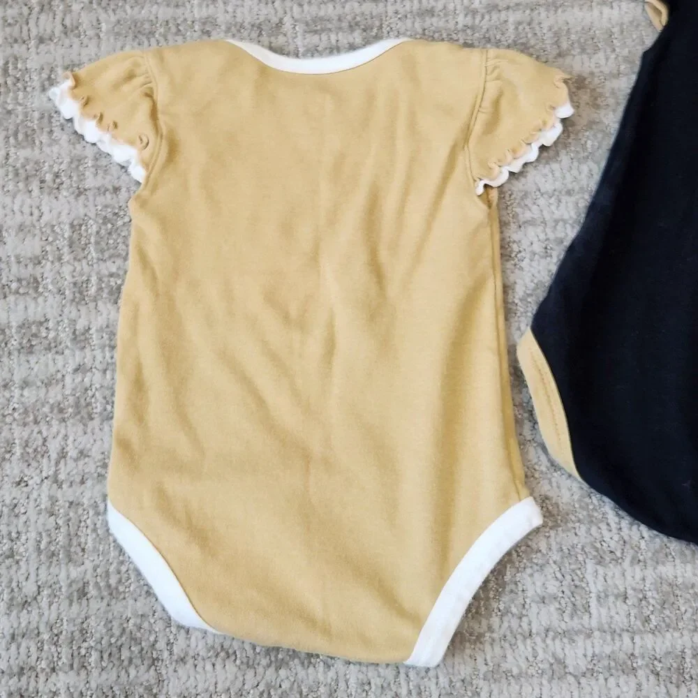 NFL New Orleans Saints baby girl short sleeve bodysuits size 3-6 months